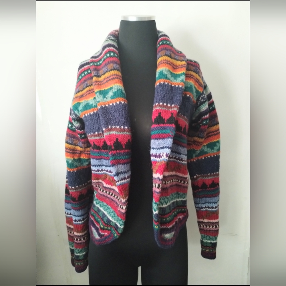 Vintage Long Sleeve Wool Knit Women's Sweater